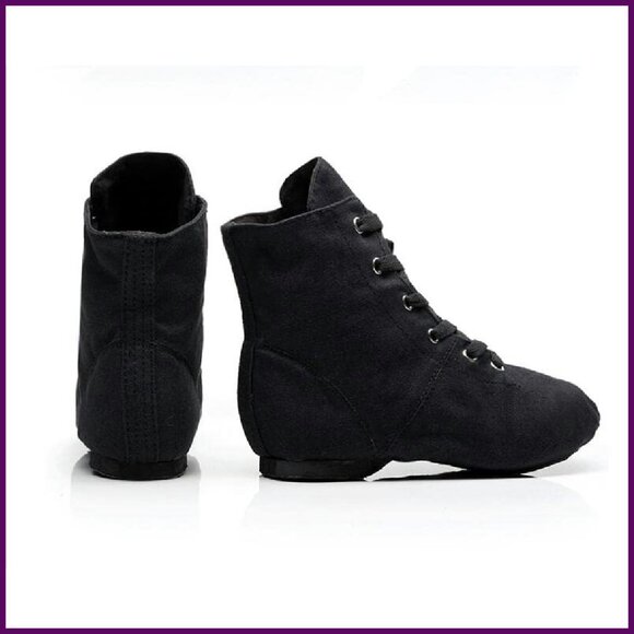 Canvas Split Sole Jazz Dance Shoes Ballet Ballroom Oxford Lace Up - Picture 6 of 7